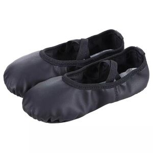 Black Ballet Flats with Elastic Strap for women girl Sz37